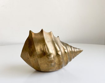Vintage brass seashell conch