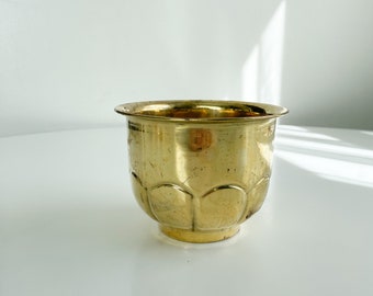 Vintage brass planter pot, indoor garden