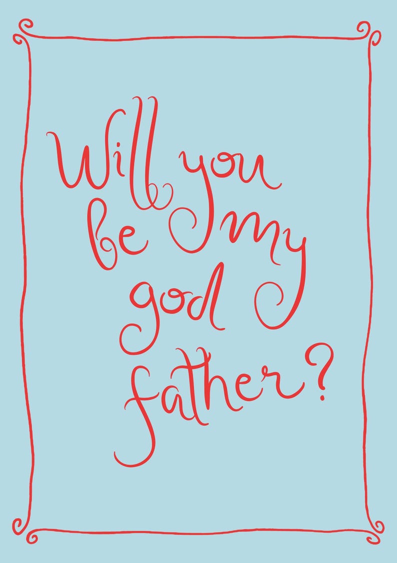 Will You Be My Godfather, Editable Canva Template, Calligraphy Modern ...