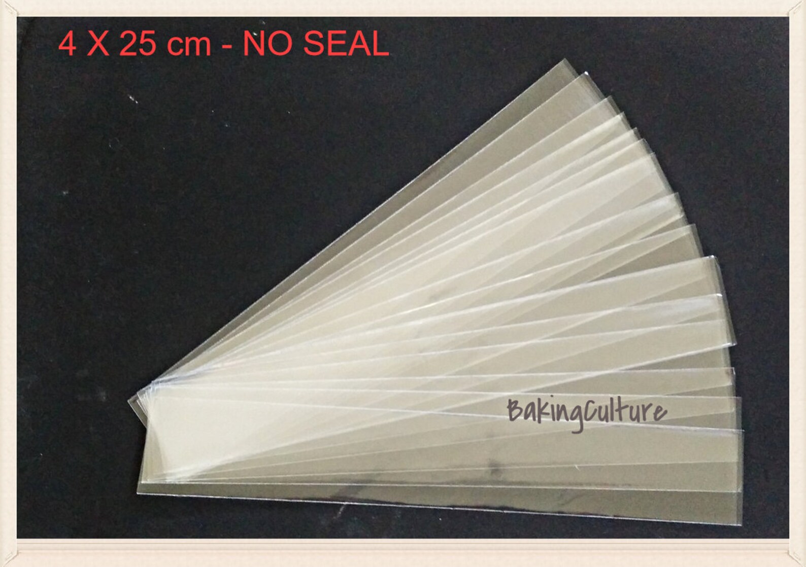 100 Clear Cellophane Bags Long Skinny Size 4 Cm X 25 Cm Non Seal 40