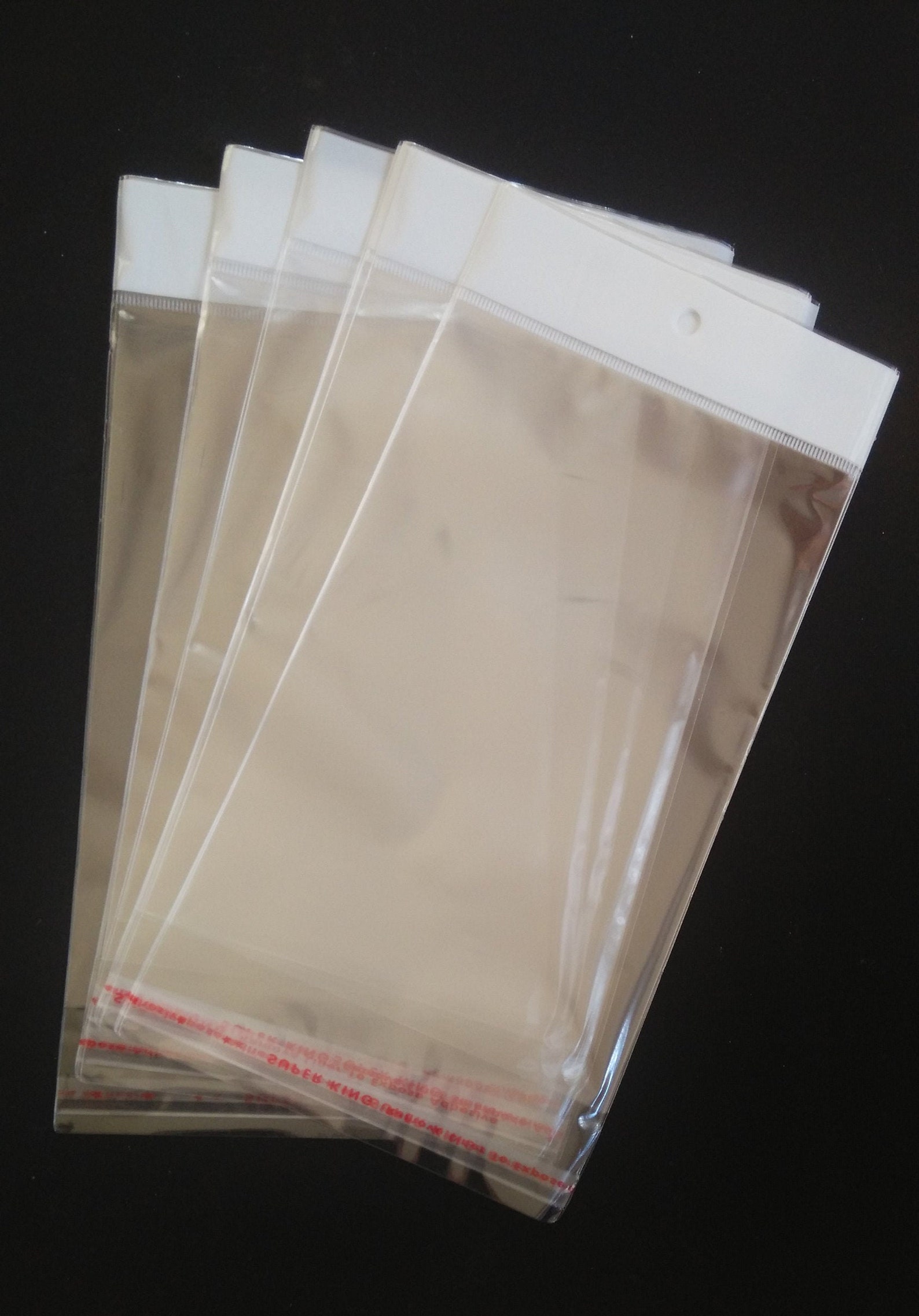 100 Hang-sell Cellophane Bags Self Seal 8 Cm X 17.5 Cm 3 - Etsy