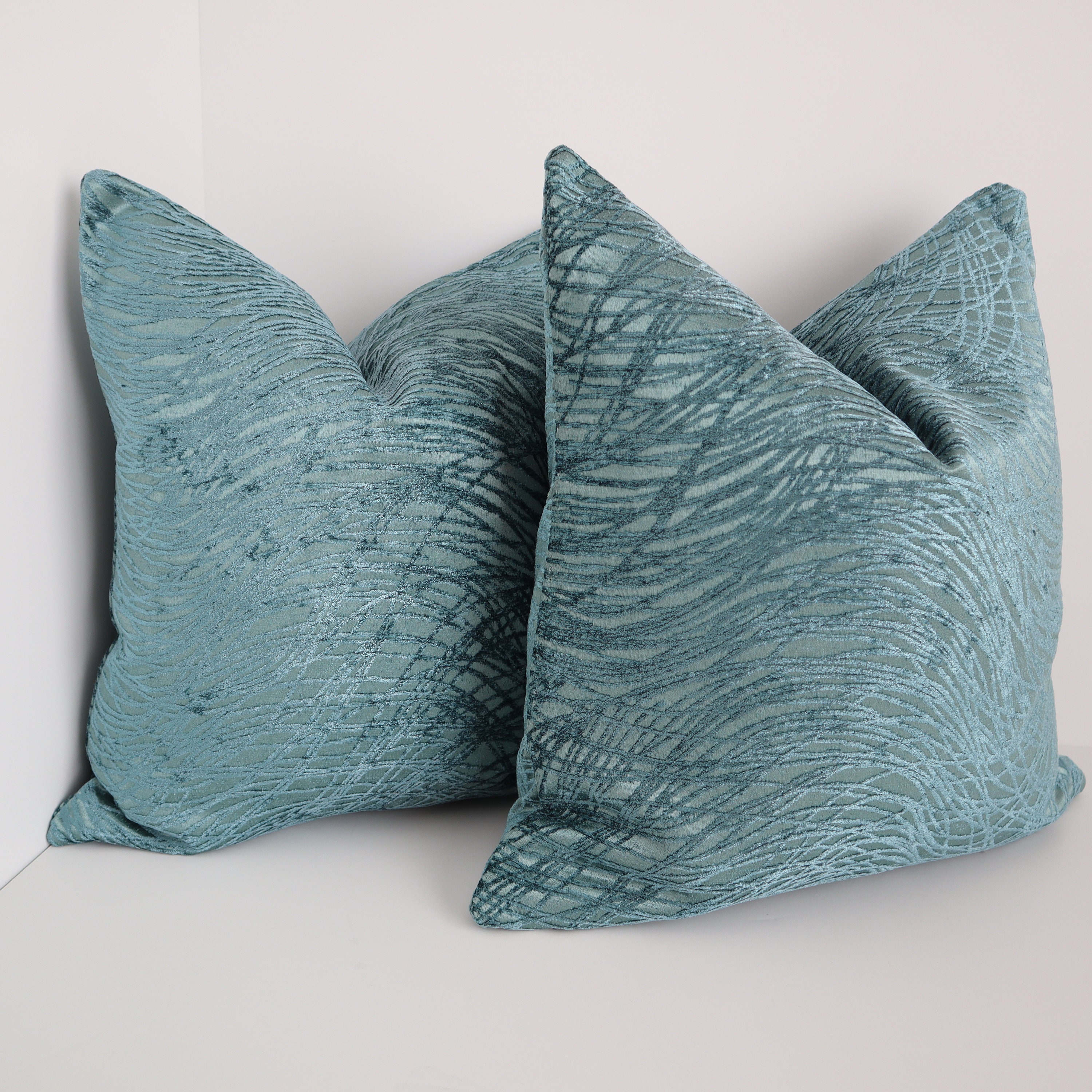 Teal Chenille Pillow Covers Chenille Pillows Pillow Covers Etsy
