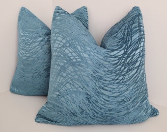 Indigo Chenille Pillow Covers - Chenille Pillow Covers 16x16 18x18 20x20 22x22 24x24