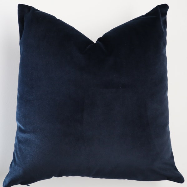 Velvet Pillow Cover - Midnight Blue Velvet Pillows -Pillows - Accent Pillows - Midnight Velvet- HomeToHomePillows, Pillow Cover