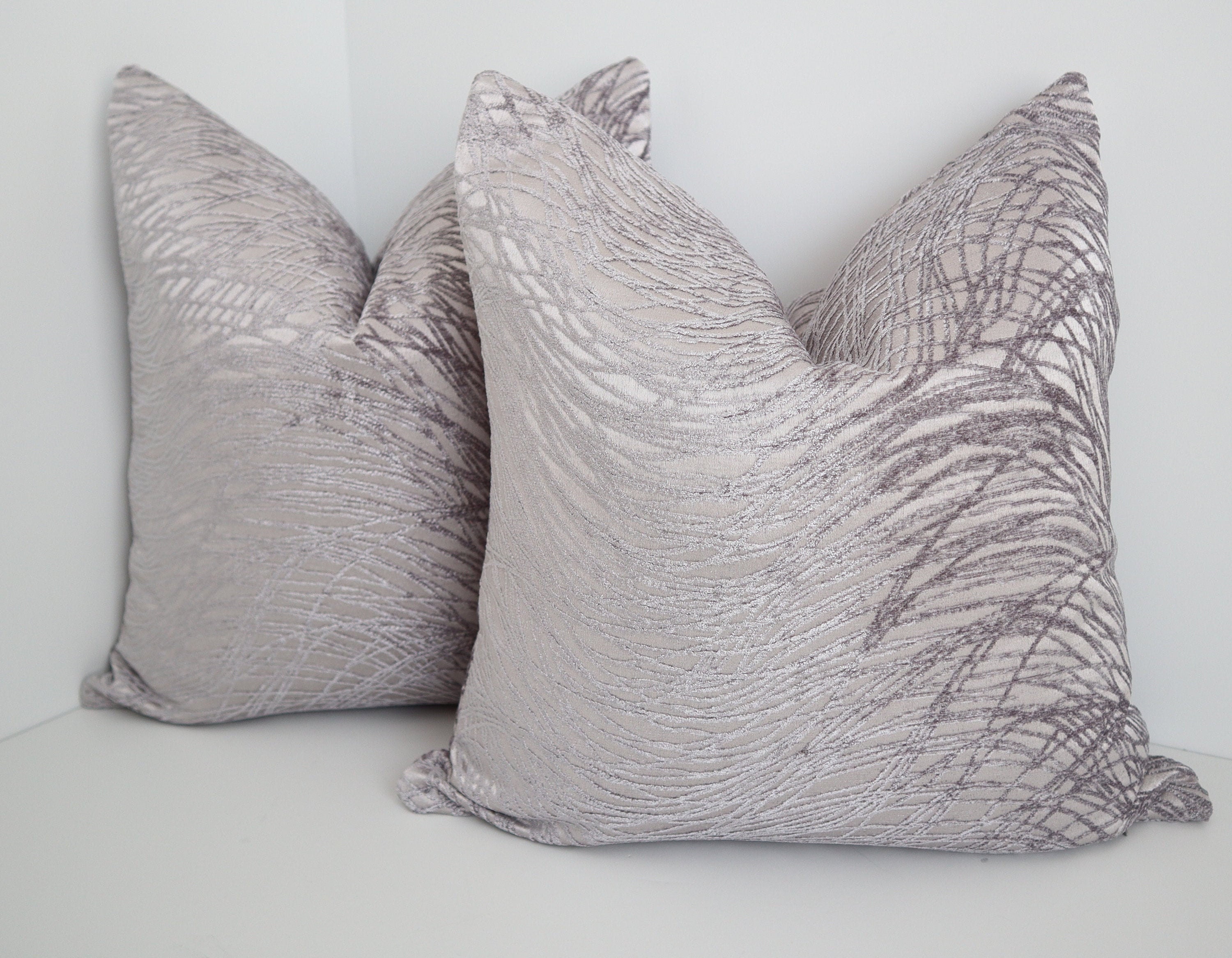Silver Chenille Pillow Covers Chenille Pillows 16x16 18x18 Etsy UK