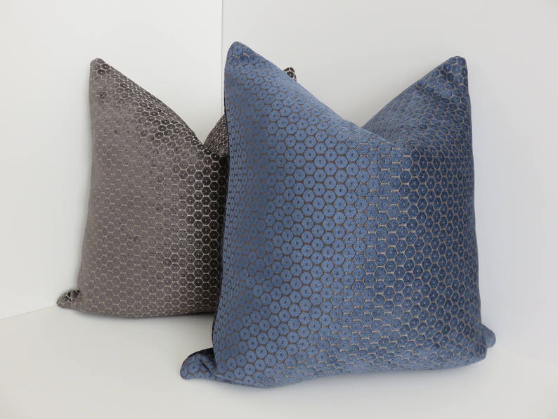 P/Kaufmann Fabrics Blue Chenille Pillow Covers Chenille Pillows Blue Pillow Covers Accent Pillows Decorative Pillow Covers Accent Home image 3