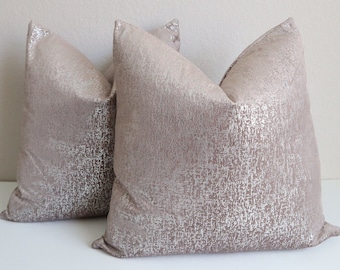 Richloom  Platinum Silver Pillow Cover- Silver Pillow Cover- Velvet Platinum Silver Pillow Cover