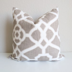 Pavilion Fretwork Pillow, Kaufmann Pillow Cover, Dove Pillow Cover, White Pillow, Accent Pillow, Chair Pillow, Home decor, Pillow Cover