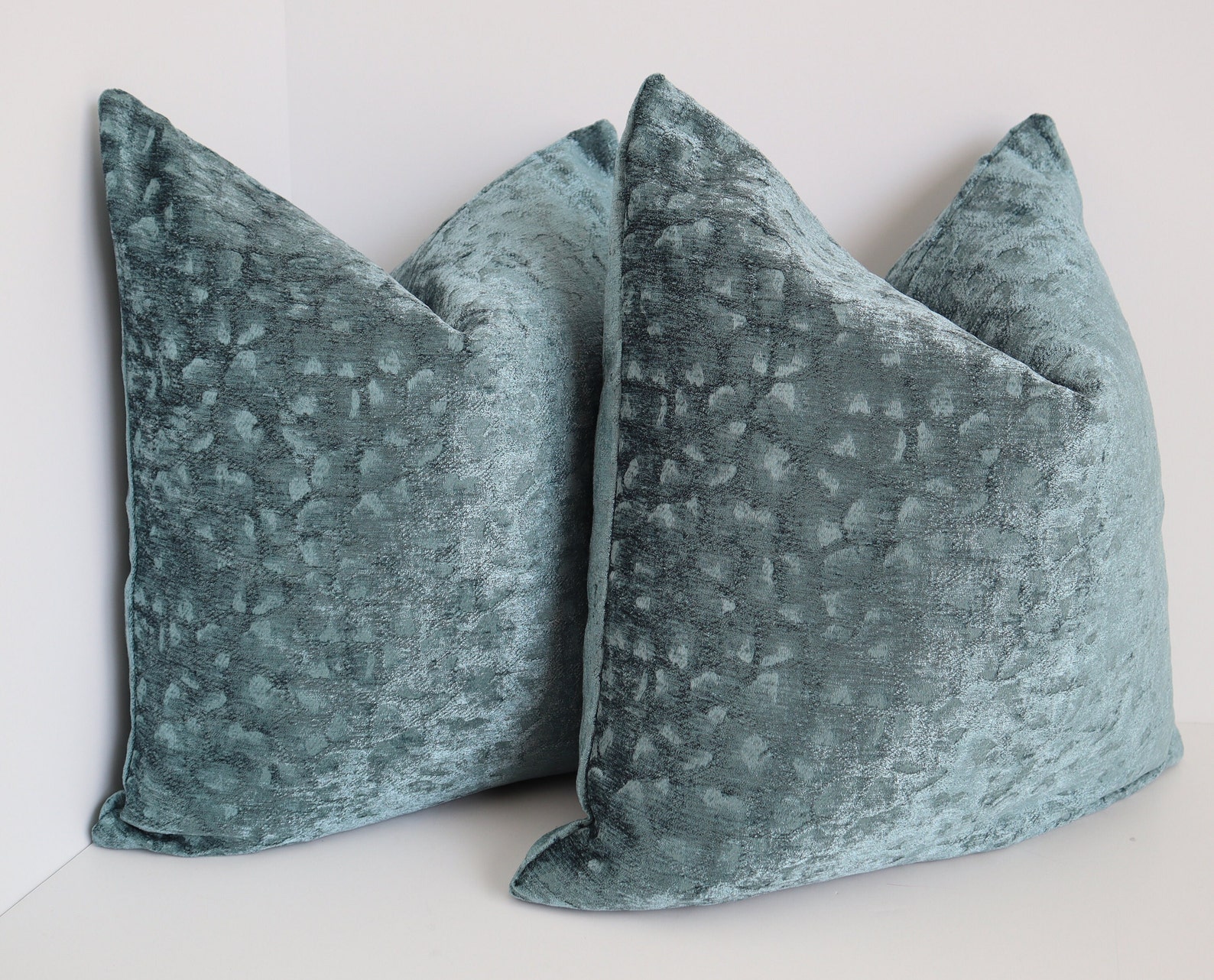 Luxury Decorative Chenille Pillow Cover Luxury Teal Chenille Etsy