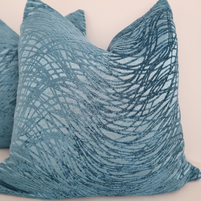 Indigo Chenille Pillow Covers Chenille Pillow Covers 16x16 Etsy