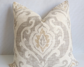 Suri Raffia Pillow Cover, Light Taupe, Soft Gold, and Ivory Pillowcase, Home, Bedroom Decor, 18x18,20x20