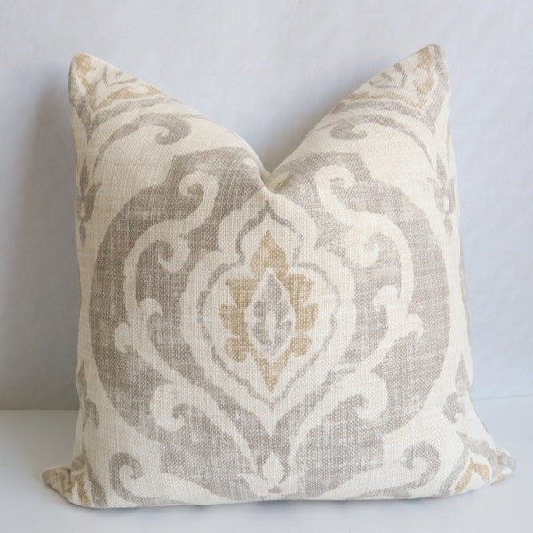Covington Suri Raffia Pillow Cover, Pillow Covers Light Taupe Soft Gold Ivory Pillow Covers 16x16,18x18,20x20,22x22,24x24
