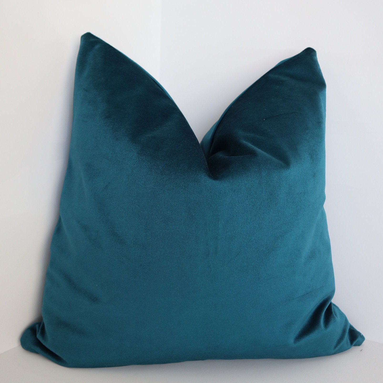 Dark Teal Velvet Pillow Cover Belgium Peacock Velvet Pillow Etsy