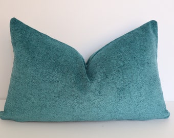 Chenille Turquoise Pillow Cover- Turquoise Pillow Cover- Elegant Pillow Cover- Chenille Pillow- Aqua Pillow Cover- Teal Pillow