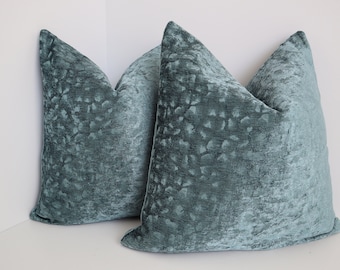 Luxury Decorative Chenille Pillow Cover - Luxury Teal Chenille Pillow Cover - Luxury Pillow Cover- Teal Pillow Cover