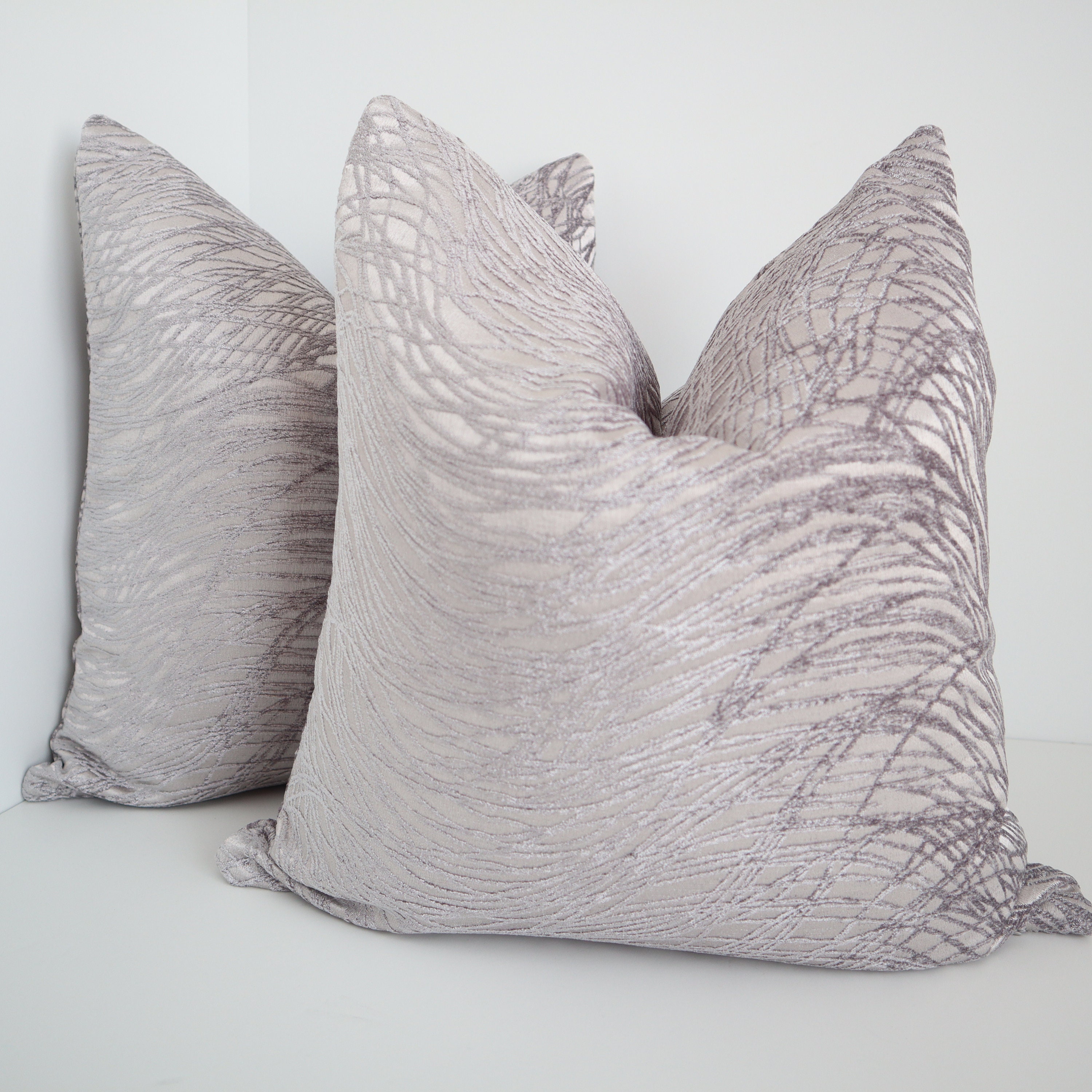 Silver Chenille Pillow Covers Chenille Pillows 16x16 18x18 Etsy