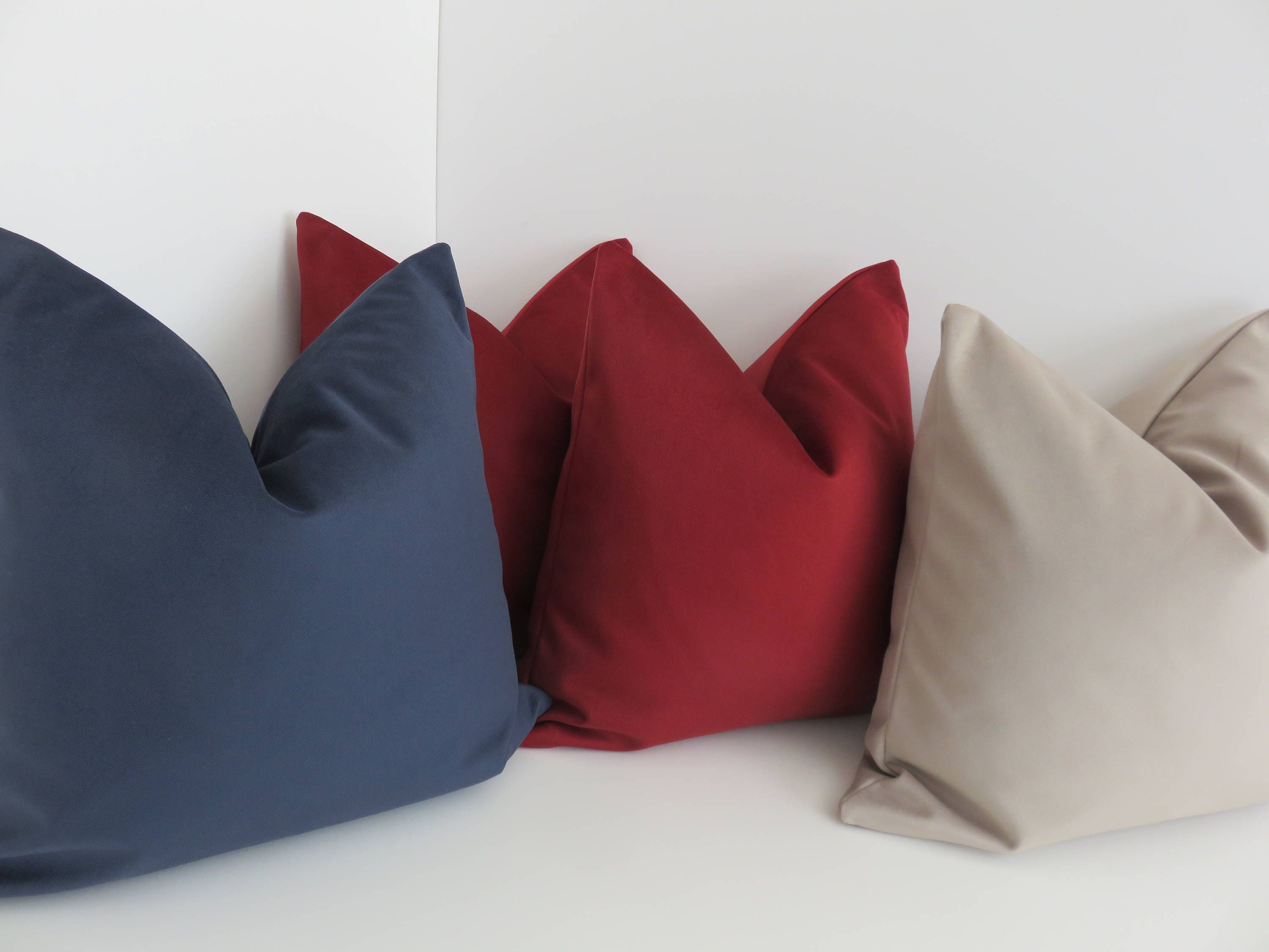 Cubiertas de almohada gris claro gris cepillado lona tela | Etsy