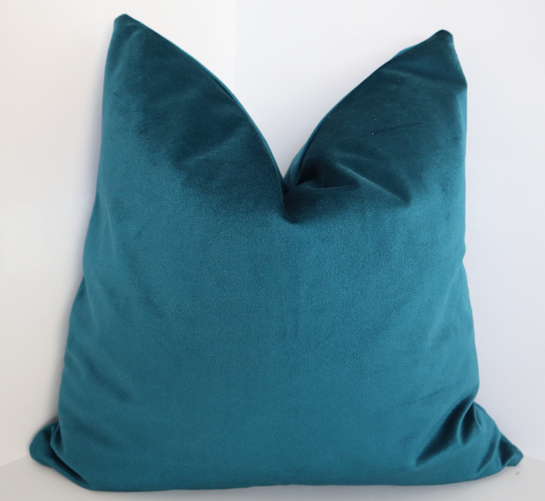 Dark Teal Velvet Pillow Cover Belgium Peacock Velvet Pillow Etsy