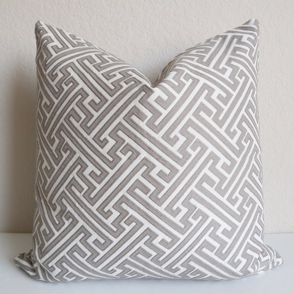 Kaufmann Fabrics- Grey Pillow Covers- Geometric pillows- Pillows- Pillow Covers- Grey Amazed Jacquard Pillows- Geometric Grey Pillows