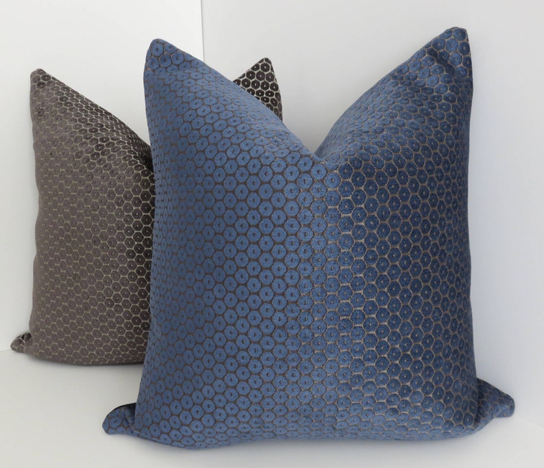 P/Kaufmann Fabrics Blue Chenille Pillow Covers Chenille Pillows Blue Pillow Covers Accent Pillows Decorative Pillow Covers Accent Home image 1