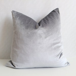 Luxury Silver Gray Pillow Cover, Luxury Velvet Pillow Covers, Pillow Cover, Silver Gray Pillow Cover, Pillow Cover 18-20-22-24