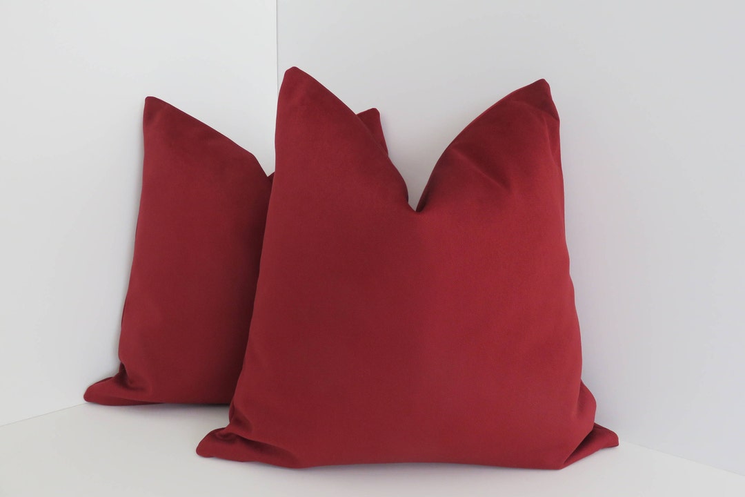Royal Red Pillow Cover Solid Red Pillow Cover Red Canvas Pillow Accent