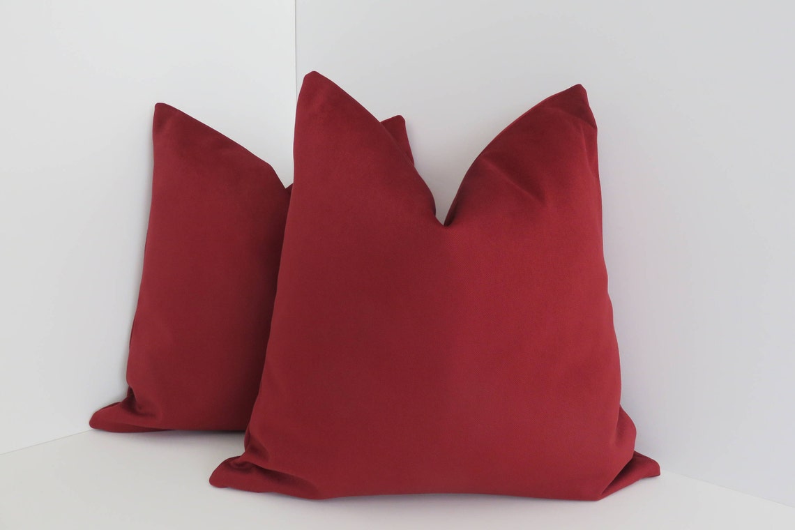 Royal Red Pillow Cover Solid Red Pillow Cover Red Canvas Etsy