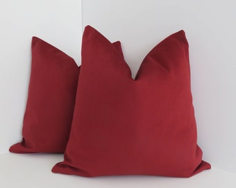 Royal Red Pillow Cover- Solid Red Pillow Cover- Red Canvas Pillow- Accent Pillows, Dark Red pillow, Red Pillow