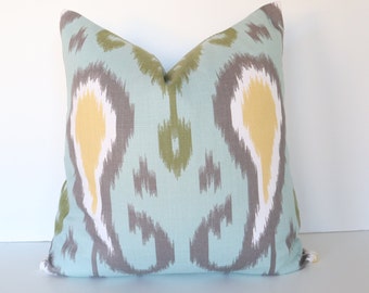 Batavia Green Grey Ivory Yellow Pillow Cover, Batavia Yellow Pillow, Grey Pillow, Batavia Yellow Pillow