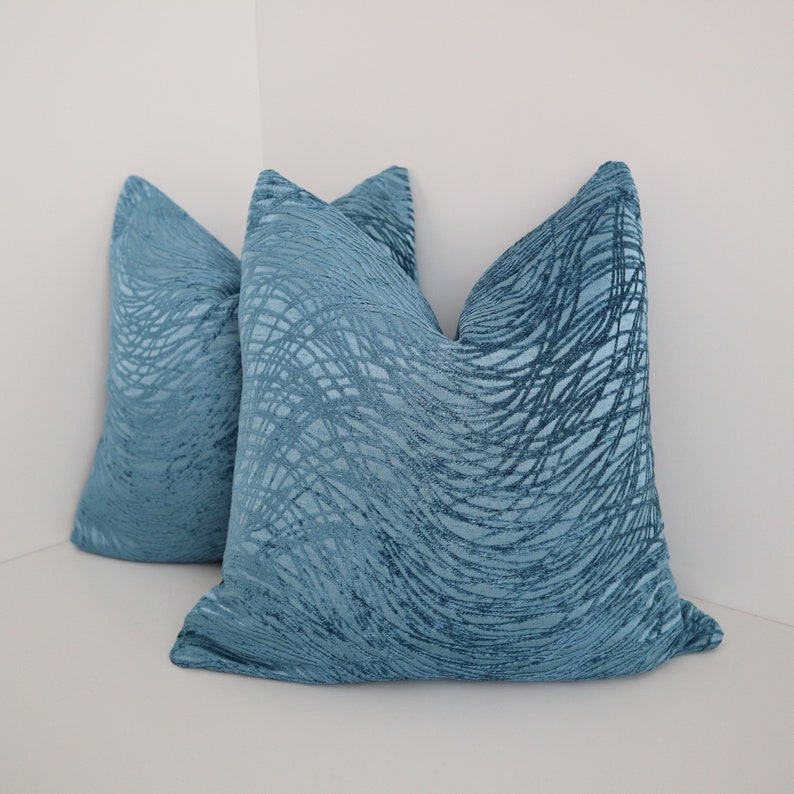 Indigo Chenille Pillow Covers Chenille Pillow Covers 16x16 Etsy