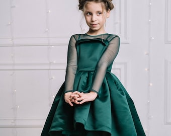 Emerald Flower Girl Dress Green emerald Girl Dress Party - Etsy