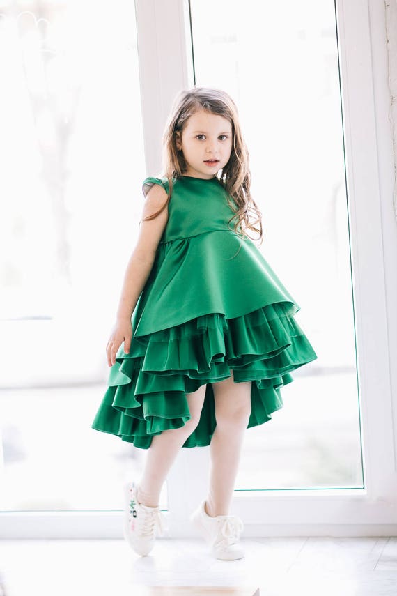Green dress Marshmallow Girl Dress Party Girl Dress Flower Etsy
