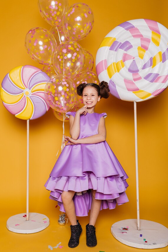 girls lilac party dress