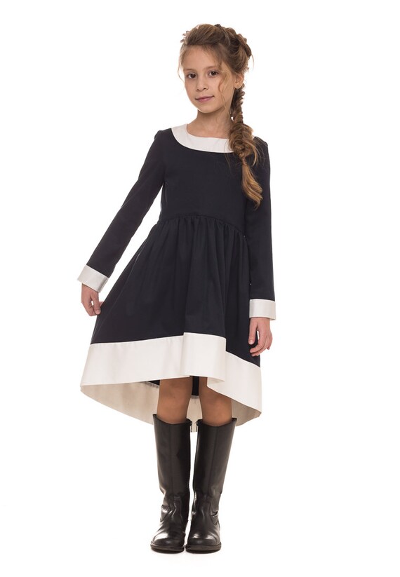 black dress white collar girls