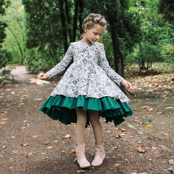 dark green flower girl dresses