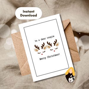 Cartão de Natal para casal lésbico para imprimir - Download instantâneo - Cartão de última hora para casal querido