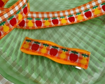 Fruity Beauty Handmade Eco Resin Hair Clip, Orange Statement Hair Barrette, Cottagecore Hairclip for Thick Hair