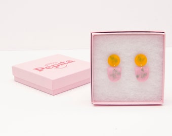 Boucles d'oreilles géométriques Lucia Drop, Boucles d'oreilles Eco Resin Sustainable, Boucles d'oreilles Abstract Statement