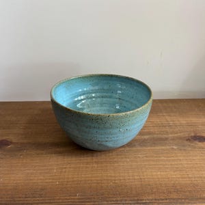 Speckled Blue Ceramic Bowl -  Noodle Bowl - Handmade Dinnerware