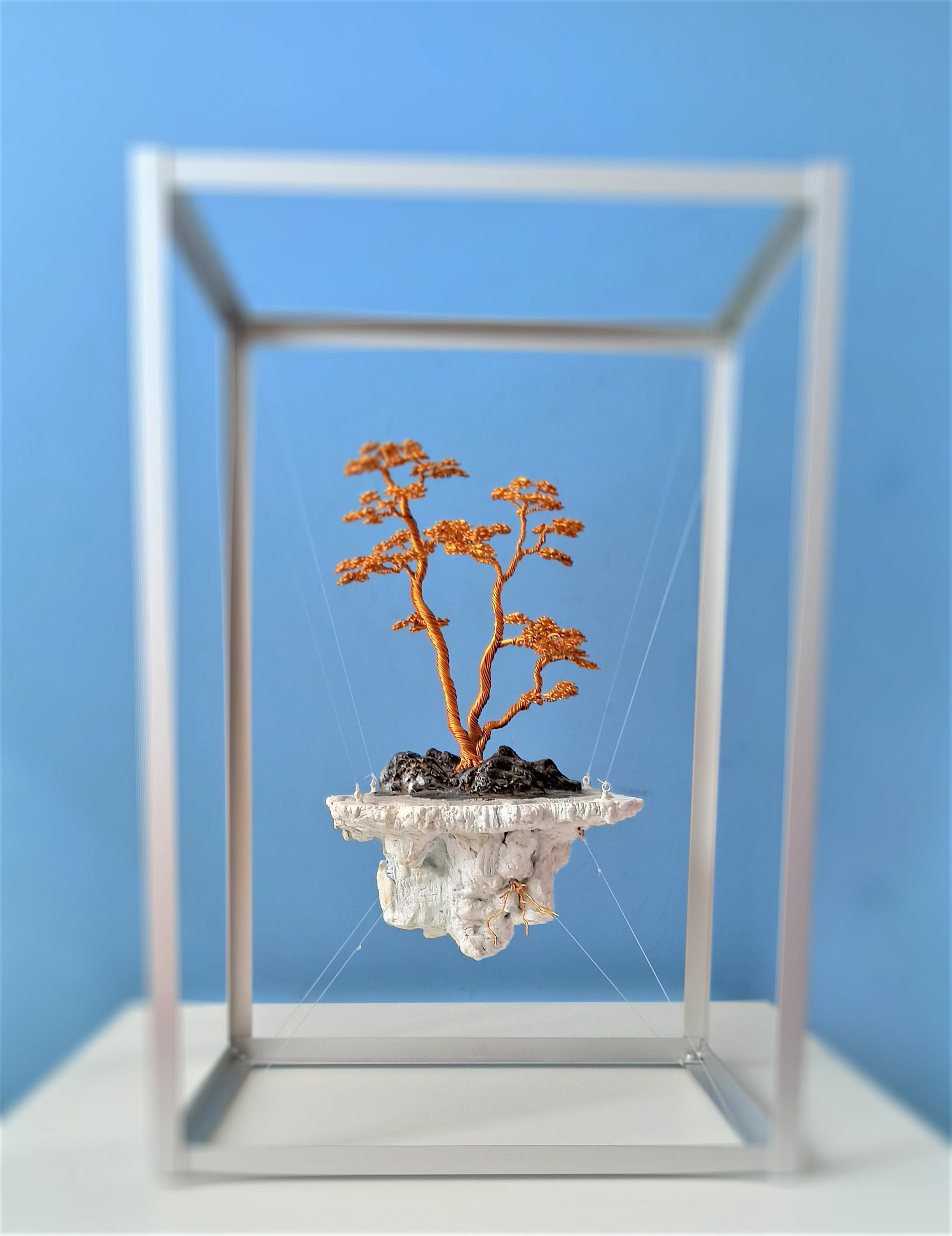 Schwimmende Bonsai Draht Baum Skulptur Draht Bonsai Kunst Etsy