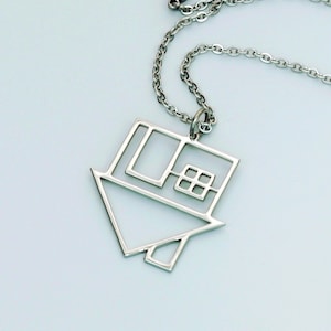 Neighbourhood necklace Neighbourhood Logo pendant, NBHD Stainless Steel jewellery Rock jewelry necklace Birthday gift idea for rocker