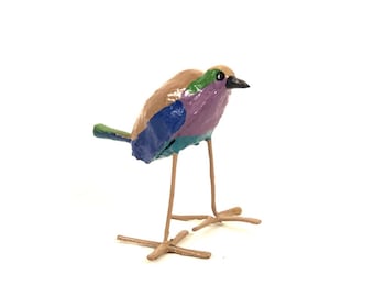 Lilac Breasted Rollers Seedpod Figure, Bird Figurine, Seedpod Figurine