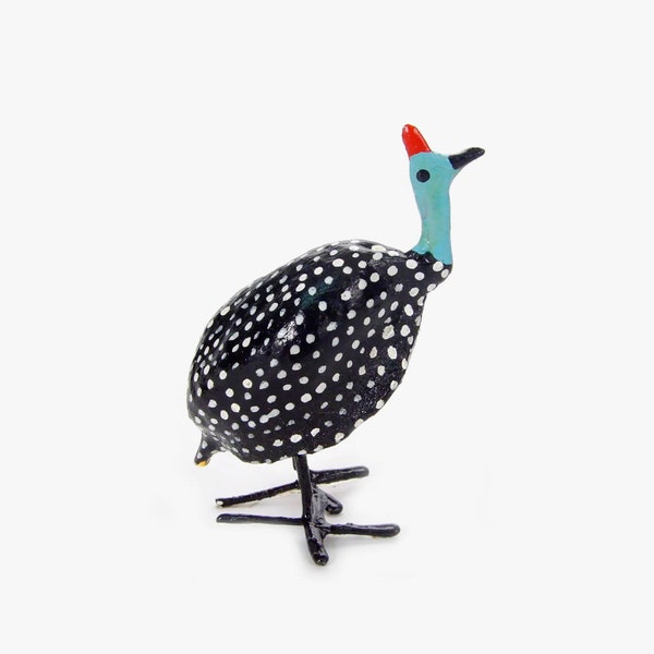 Guinea Fowl Seedpod Figure, Bird Figurine