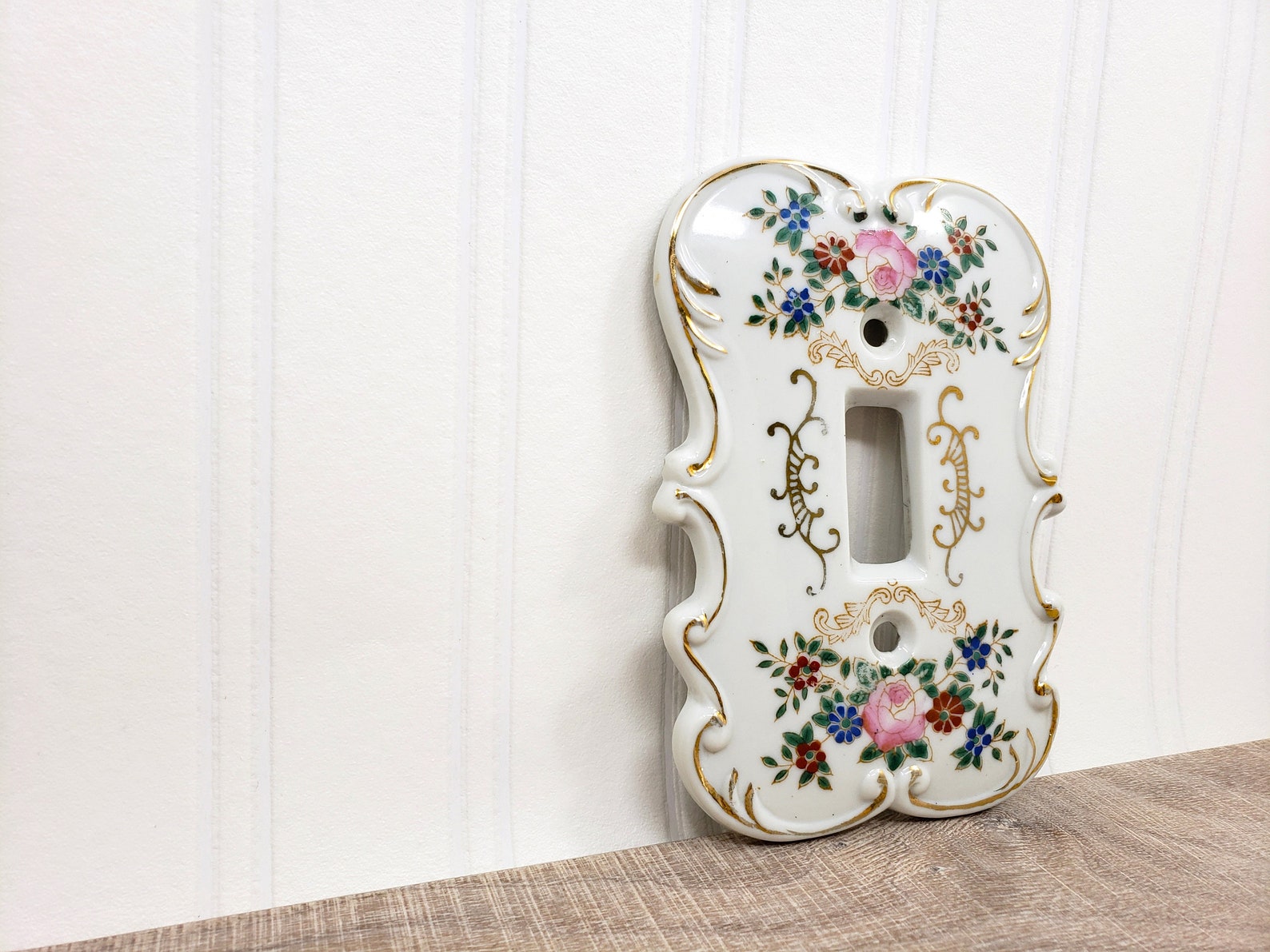 Vintage Switch Plate Floral Switch Plate Porcelain Switch Etsy