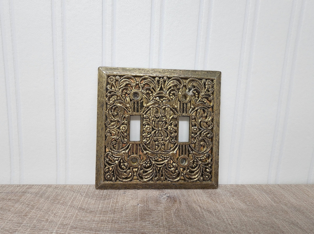 Gold Filigree Double Toggle Switch Plate, Regency Switch Plate - Etsy