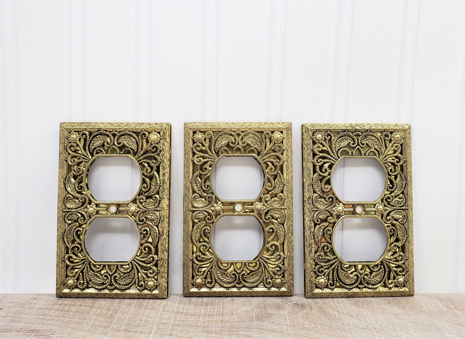 Gold Filigree Outlet Cover Vintage Regency Outlet Cover Etsy