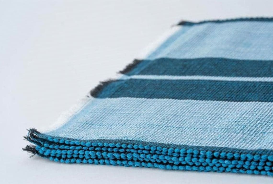 Lake Blue Cotton Handloom Placemat, Woven Placemats, Handloom Etsy