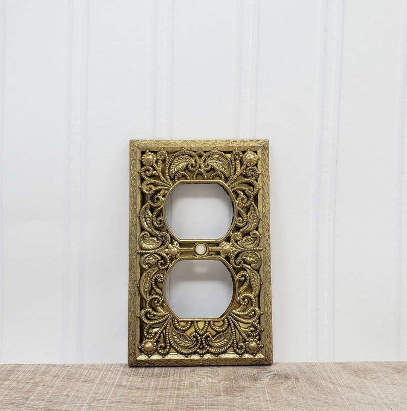 Gold Filigree Outlet Cover Vintage Regency Outlet Cover Etsy