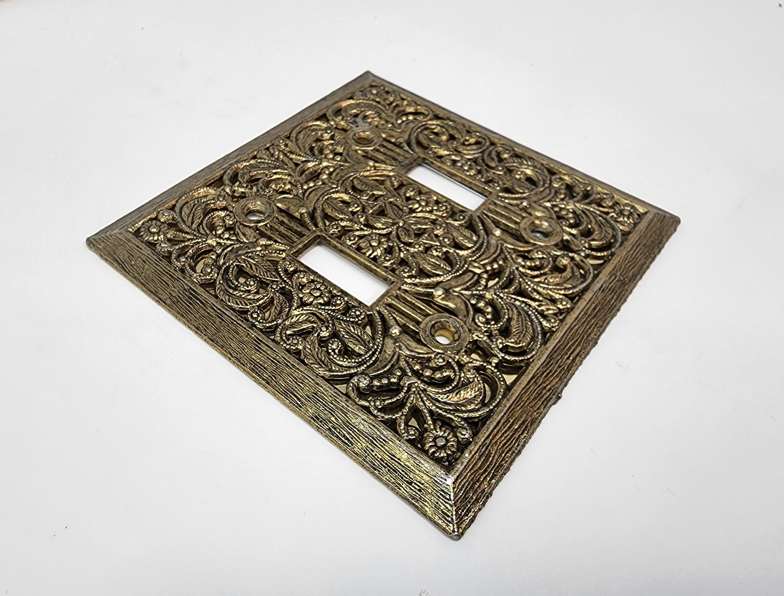 Gold Filigree Double Toggle Switch Plate Regency Switch Plate Etsy