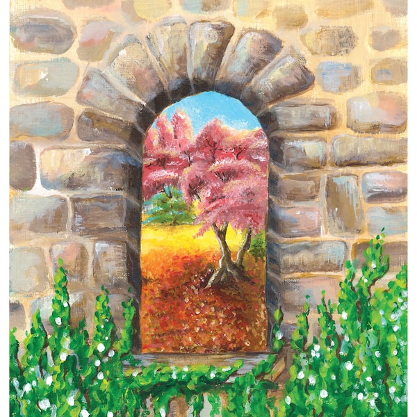 A window to your garden painting - Available as a Poster or as a greeting card